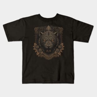 Tiger decorated with Javanese ornaments Kids T-Shirt